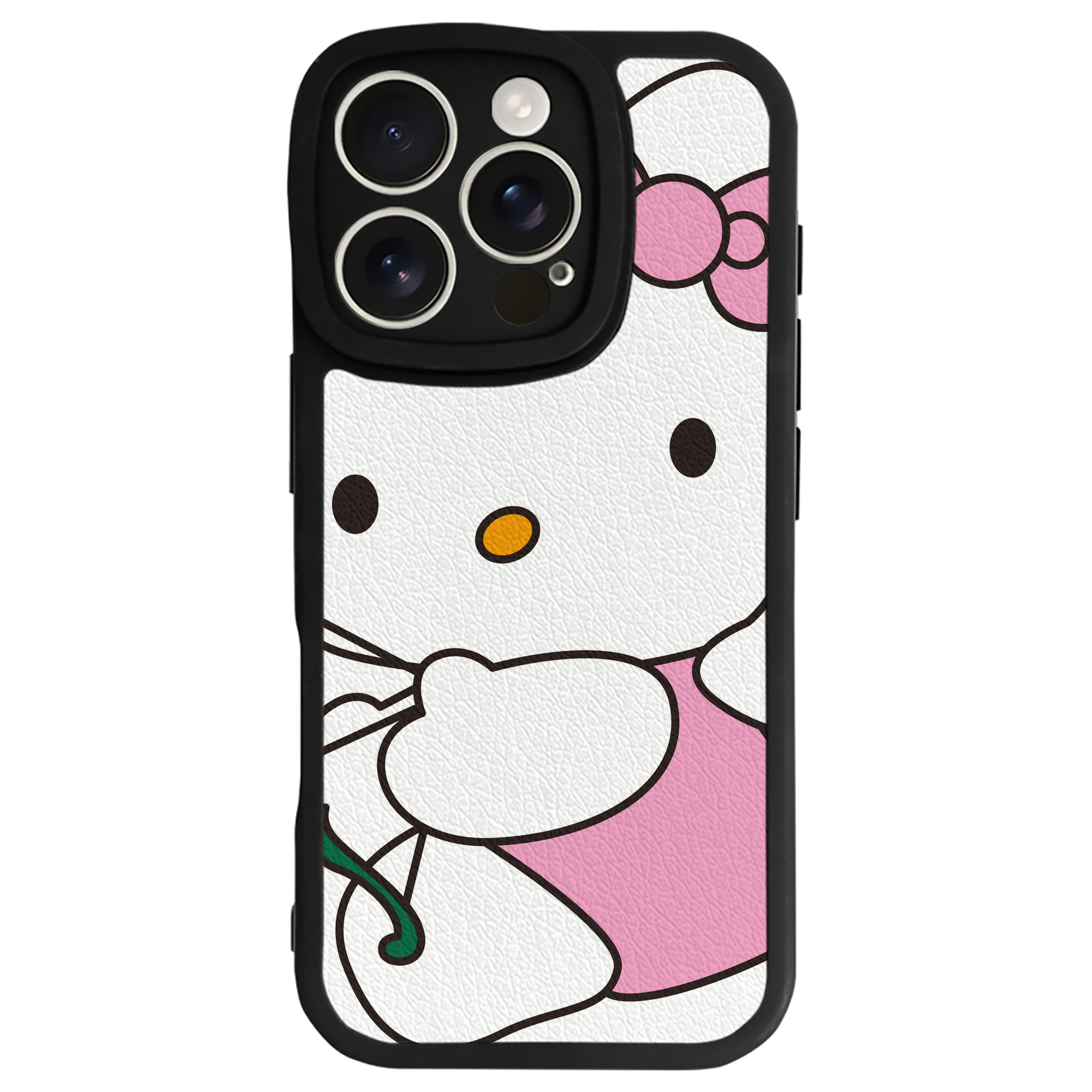 （画像用） Hello Kitty ハローキティ 【iPhone 16シリーズ対応】シリコンスマホケース（レザー調） 材質：シリコン